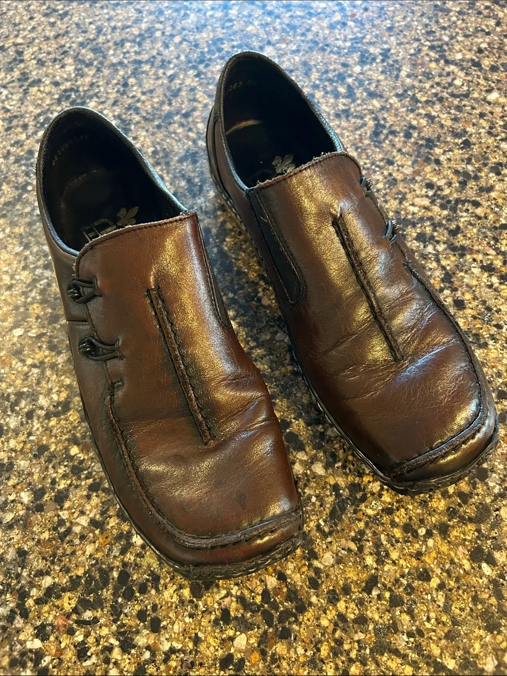 Rieker Celia Antistress Dark Brown Leather Slip-On Loafers